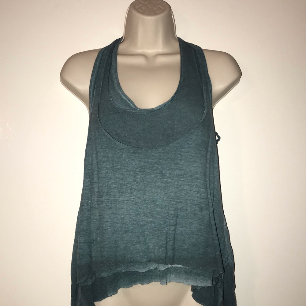 Free People Multi Layer Teal Tank